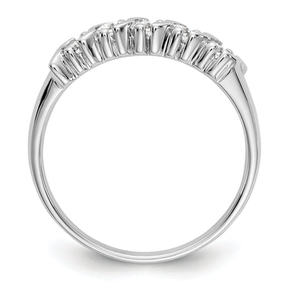 14K White Gold 5 Stone Prong Set 1/2 Carat Complete Round Diamond Band