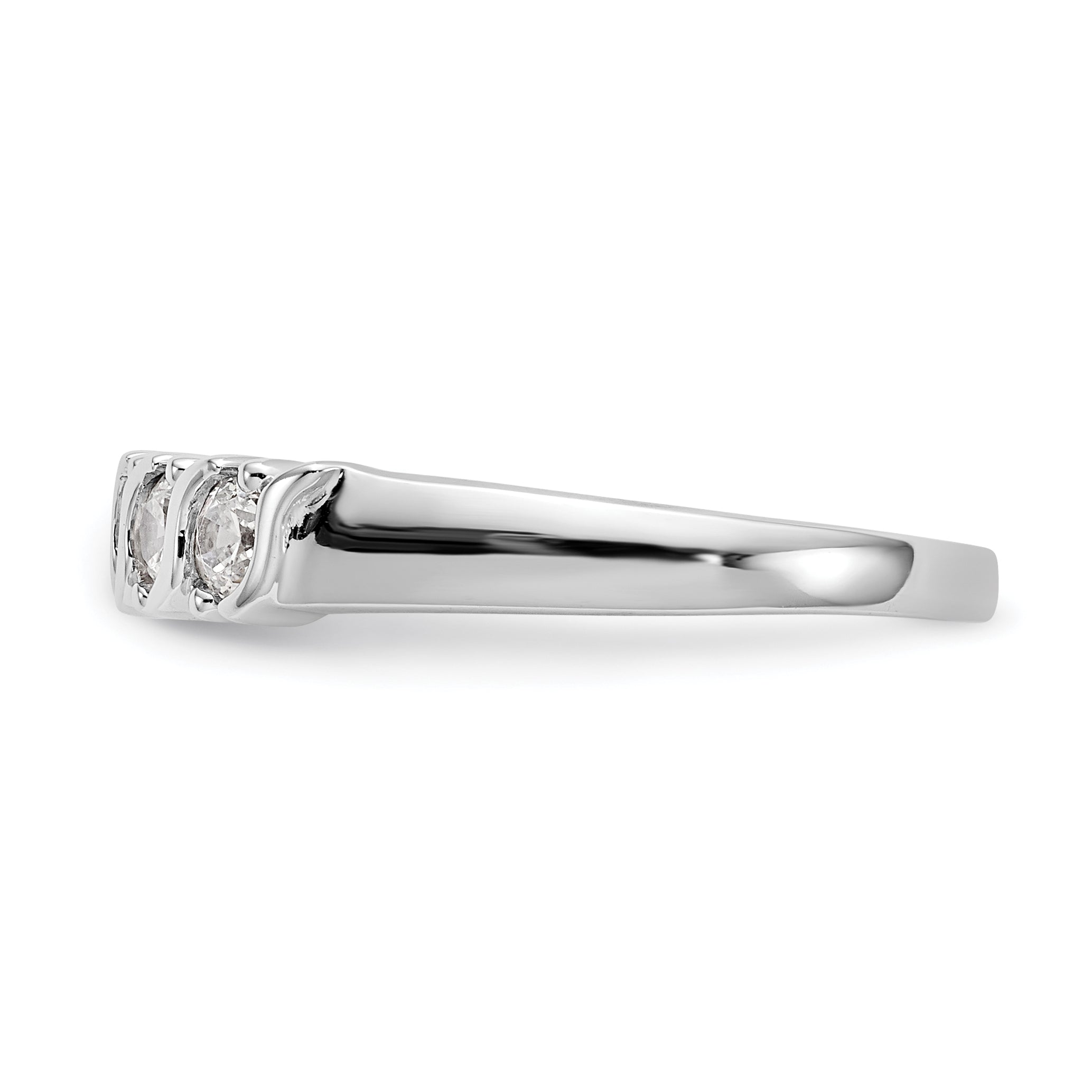 14K White Gold 5 Stone Prong Set 1/2 Carat Complete Round Diamond Band