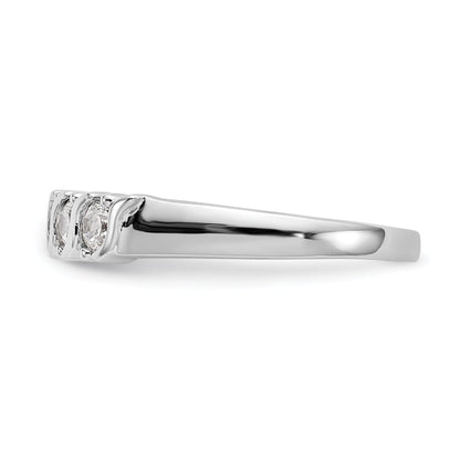 14K White Gold 5 Stone Prong Set 1/2 Carat Complete Round Diamond Band