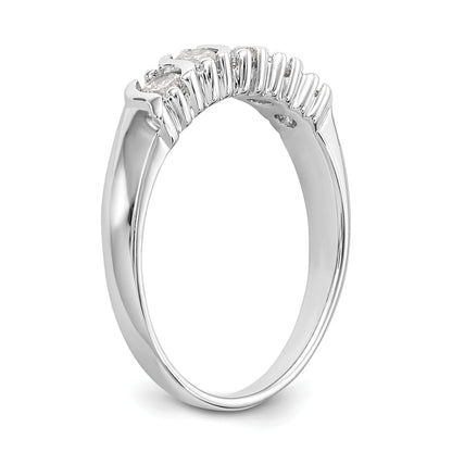 14K White Gold 5 Stone Prong Set 1/2 Carat Complete Round Diamond Band