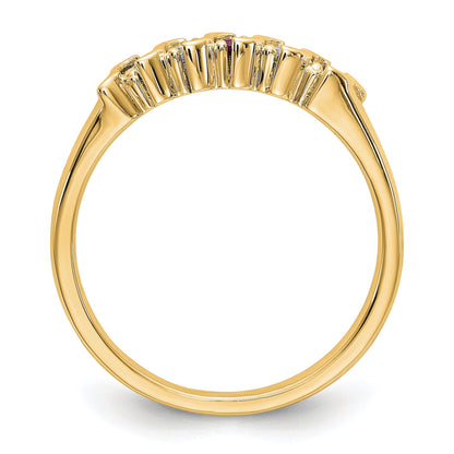 10K Yellow Gold Diamond W/Ruby Band