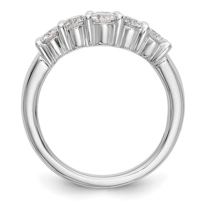 14K White Gold True Origin 7/8 Carat Lab Grown Diamond Vs/Si D E F 5 Stone Band