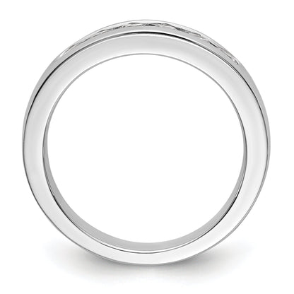 14K White Gold 6 Stone 1/2 Carat Round Diamond Complete Channel Band
