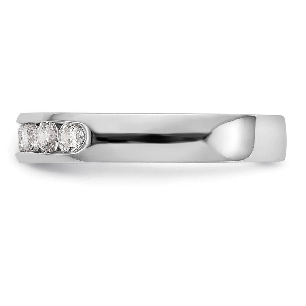 0.47ct. CZ Solid Real 14K White Gold 6-Stone Channel Wedding Band Ring
