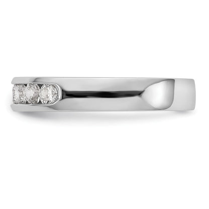 0.47ct. CZ Solid Real 14K White Gold 6-Stone Channel Wedding Band Ring