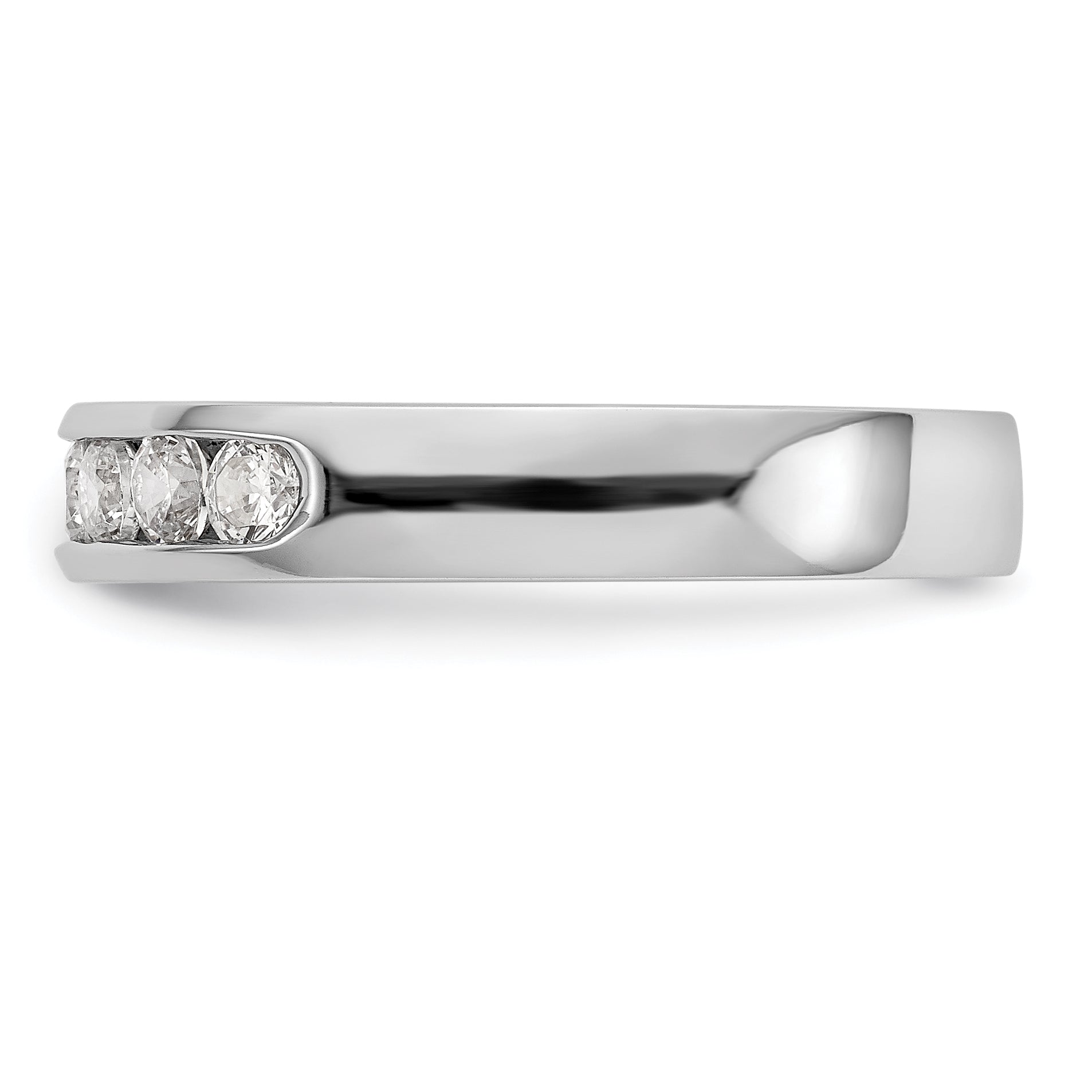 14K White Gold 6 Stone 1/2 Carat Round Diamond Complete Channel Band