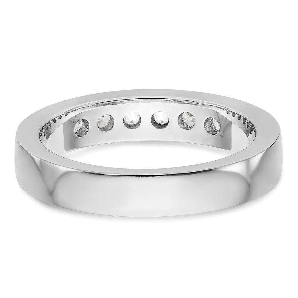 0.47ct. CZ Solid Real 14K White Gold 6-Stone Channel Wedding Band Ring