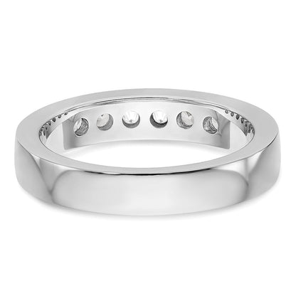 0.47ct. CZ Solid Real 14K White Gold 6-Stone Channel Wedding Band Ring