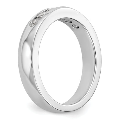 14K White Gold 6 Stone 1/2 Carat Round Diamond Complete Channel Band
