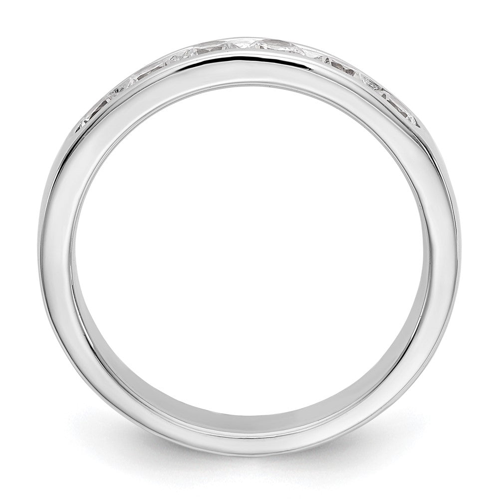 14K White Gold 6 Stone 3/4 Carat Round Diamond Complete Channel Band