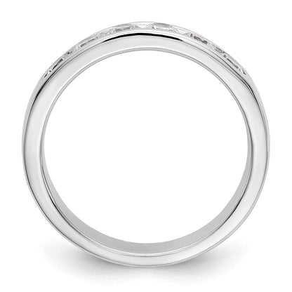 14K White Gold 6 Stone 3/4 Carat Round Diamond Complete Channel Band