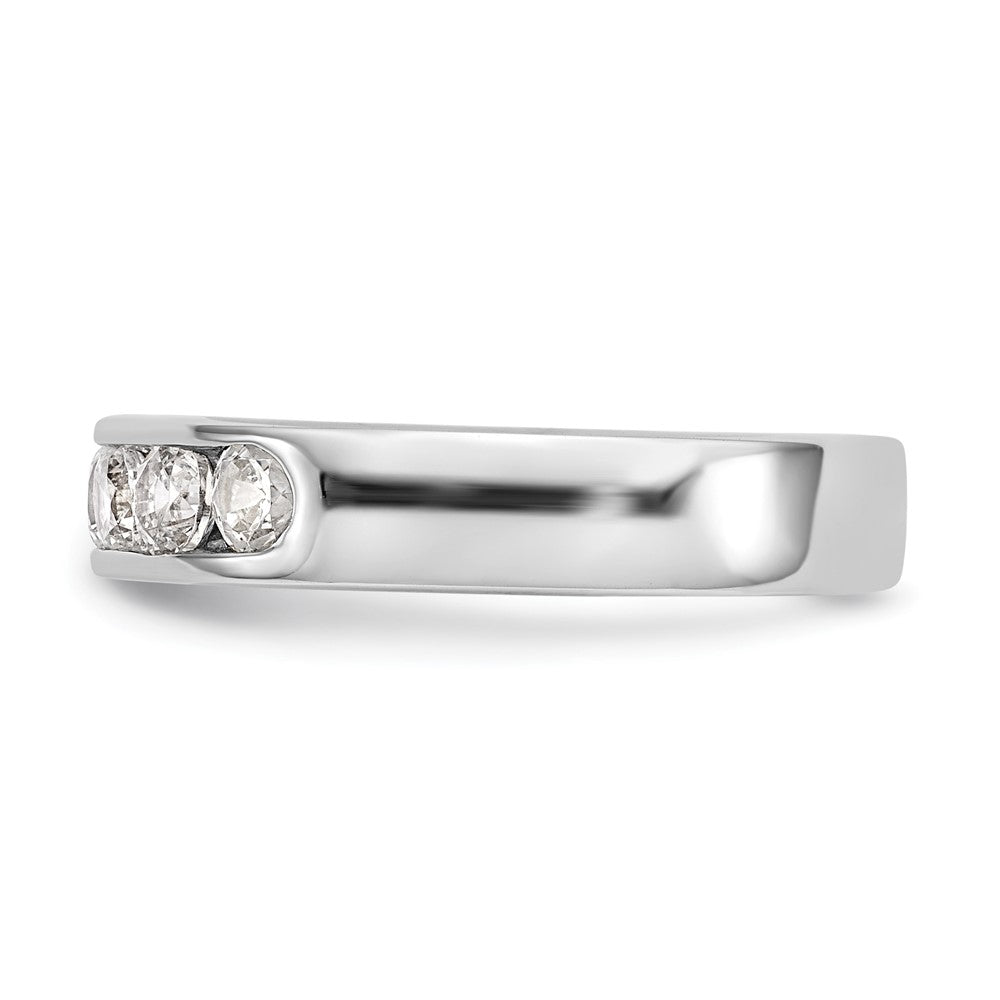 14K White Gold 6 Stone 3/4 Carat Round Diamond Complete Channel Band