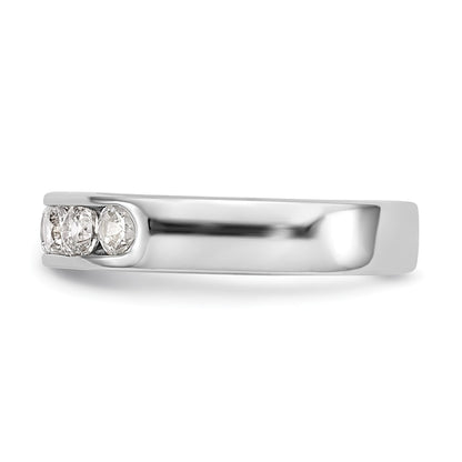 14K White Gold 6 Stone 3/4 Carat Round Diamond Complete Channel Band