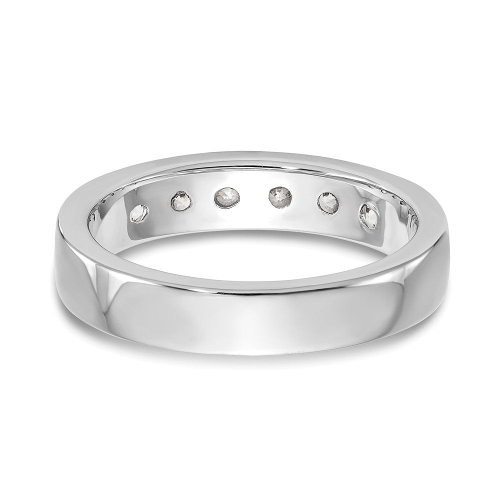 14K White Gold 6 Stone 3/4 Carat Round Diamond Complete Channel Band