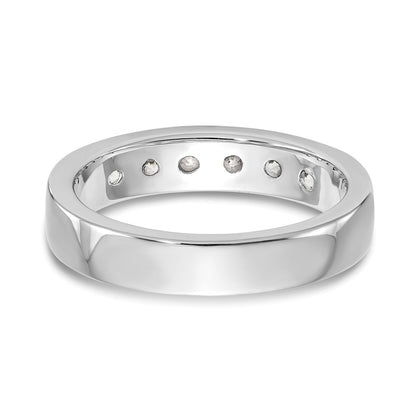 14K White Gold 6 Stone 3/4 Carat Round Diamond Complete Channel Band