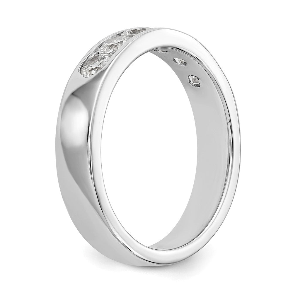 14K White Gold 6 Stone 3/4 Carat Round Diamond Complete Channel Band