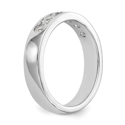 14K White Gold 6 Stone 3/4 Carat Round Diamond Complete Channel Band