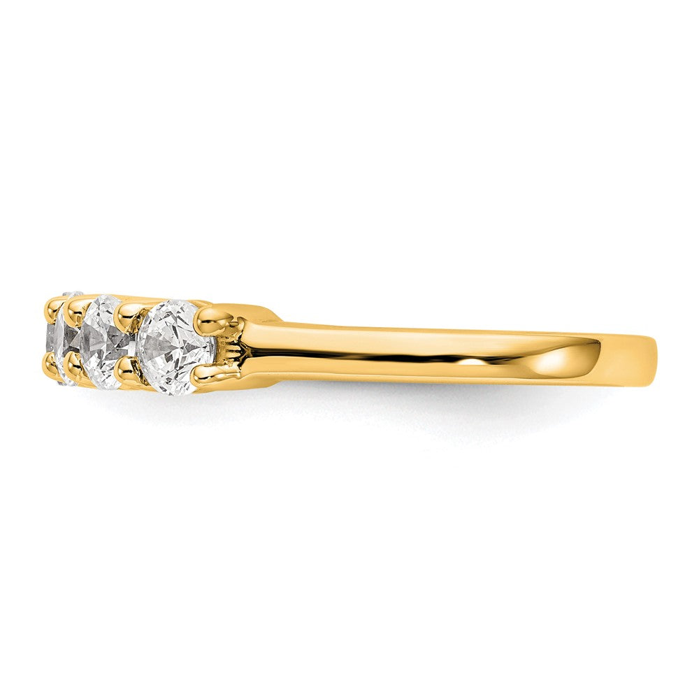 0.80ct. CZ Solid Real 14K Yellow Gold 7-Stone Wedding Band Ring