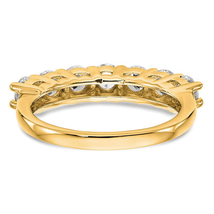 0.80ct. CZ Solid Real 14K Yellow Gold 7-Stone Wedding Band Ring
