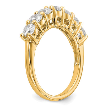 0.80ct. CZ Solid Real 14K Yellow Gold 7-Stone Wedding Band Ring