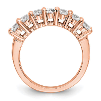 1.05ct. CZ Solid Real 14K Rose Gold 7-Stone Wedding Band Ring