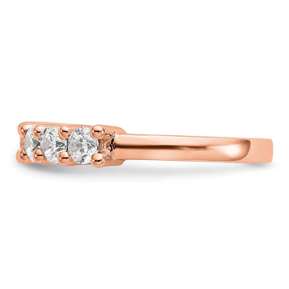 1.05ct. CZ Solid Real 14K Rose Gold 7-Stone Wedding Band Ring