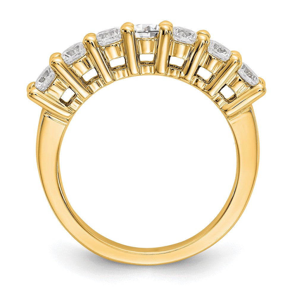 1.05ct. CZ Solid Real 14K Yellow Gold 7-Stone Wedding Band Ring