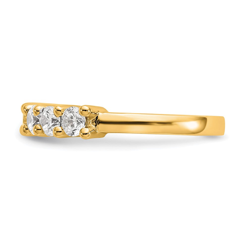 1.05ct. CZ Solid Real 14K Yellow Gold 7-Stone Wedding Band Ring