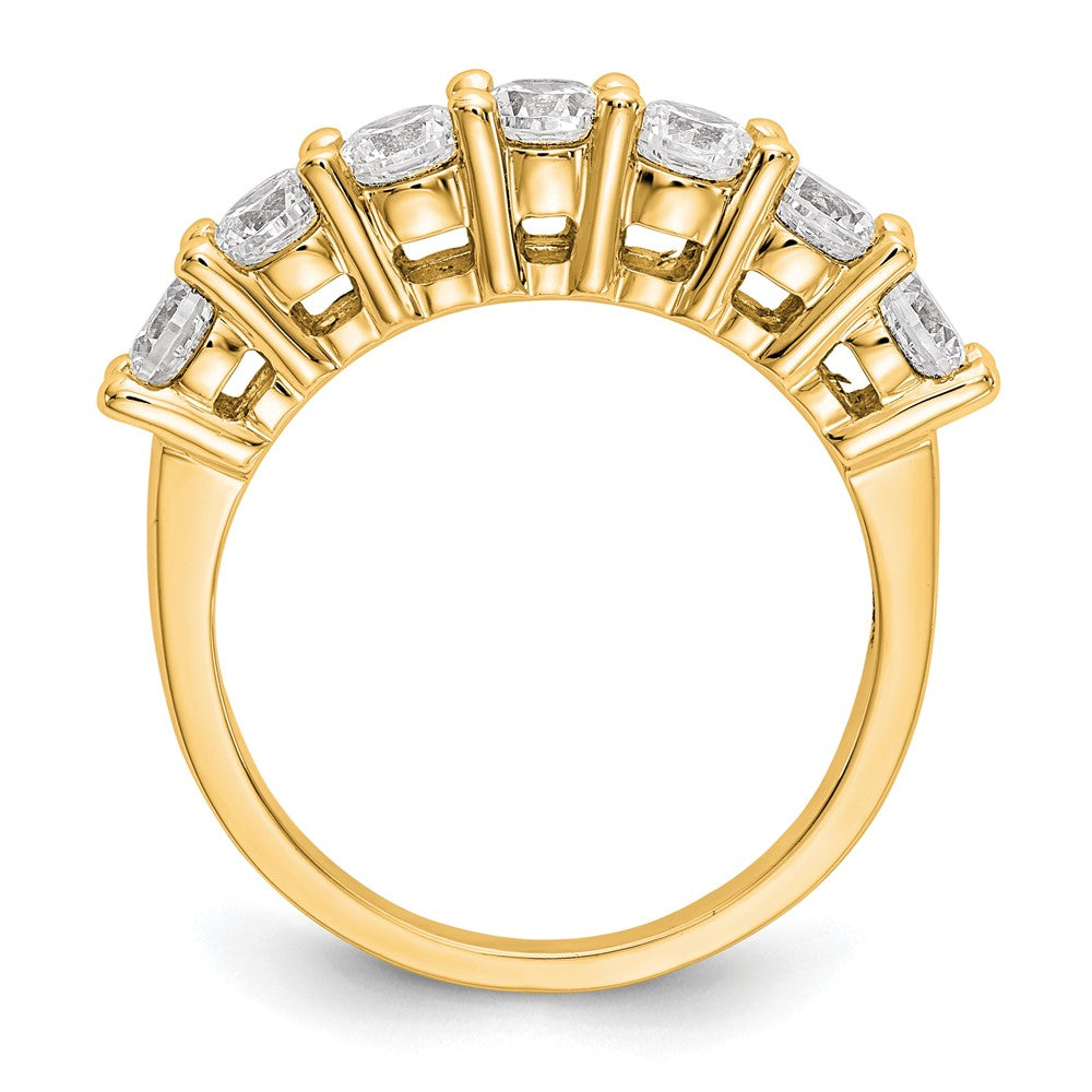 1.40ct. CZ Solid Real 14K Yellow Gold 7-Stone Wedding Band Ring