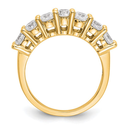 1.40ct. CZ Solid Real 14K Yellow Gold 7-Stone Wedding Band Ring