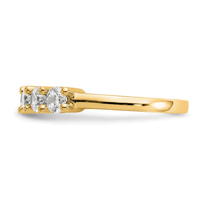 1.40ct. CZ Solid Real 14K Yellow Gold 7-Stone Wedding Band Ring