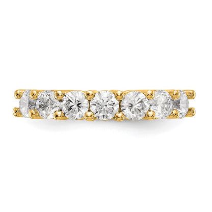 1.40ct. CZ Solid Real 14K Yellow Gold 7-Stone Wedding Band Ring