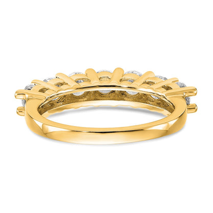 1.40ct. CZ Solid Real 14K Yellow Gold 7-Stone Wedding Band Ring