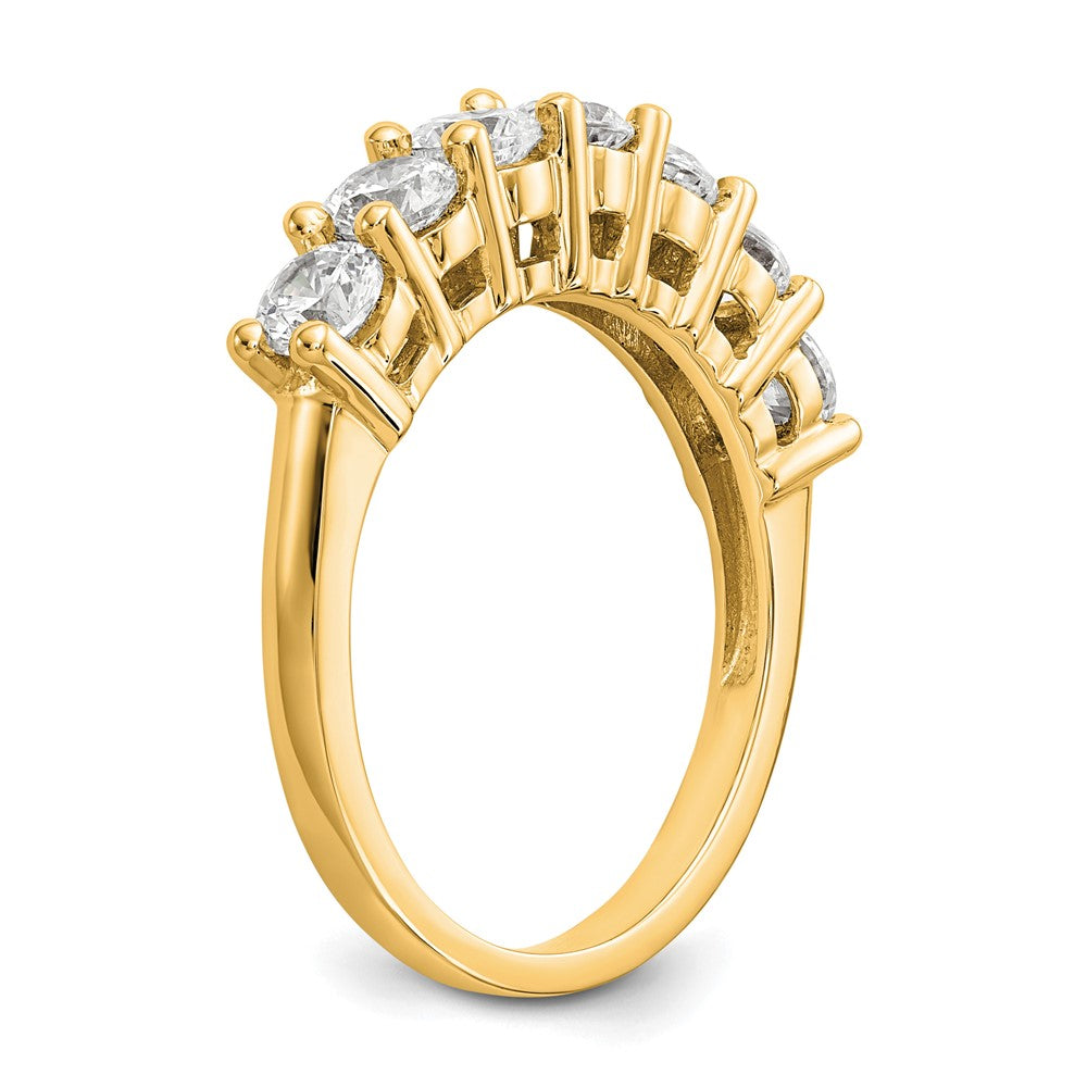1.40ct. CZ Solid Real 14K Yellow Gold 7-Stone Wedding Band Ring