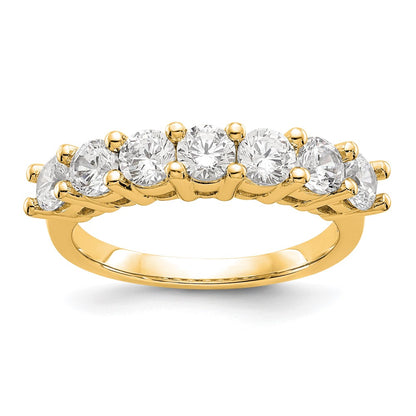 1.40ct. CZ Solid Real 14K Yellow Gold 7-Stone Wedding Band Ring