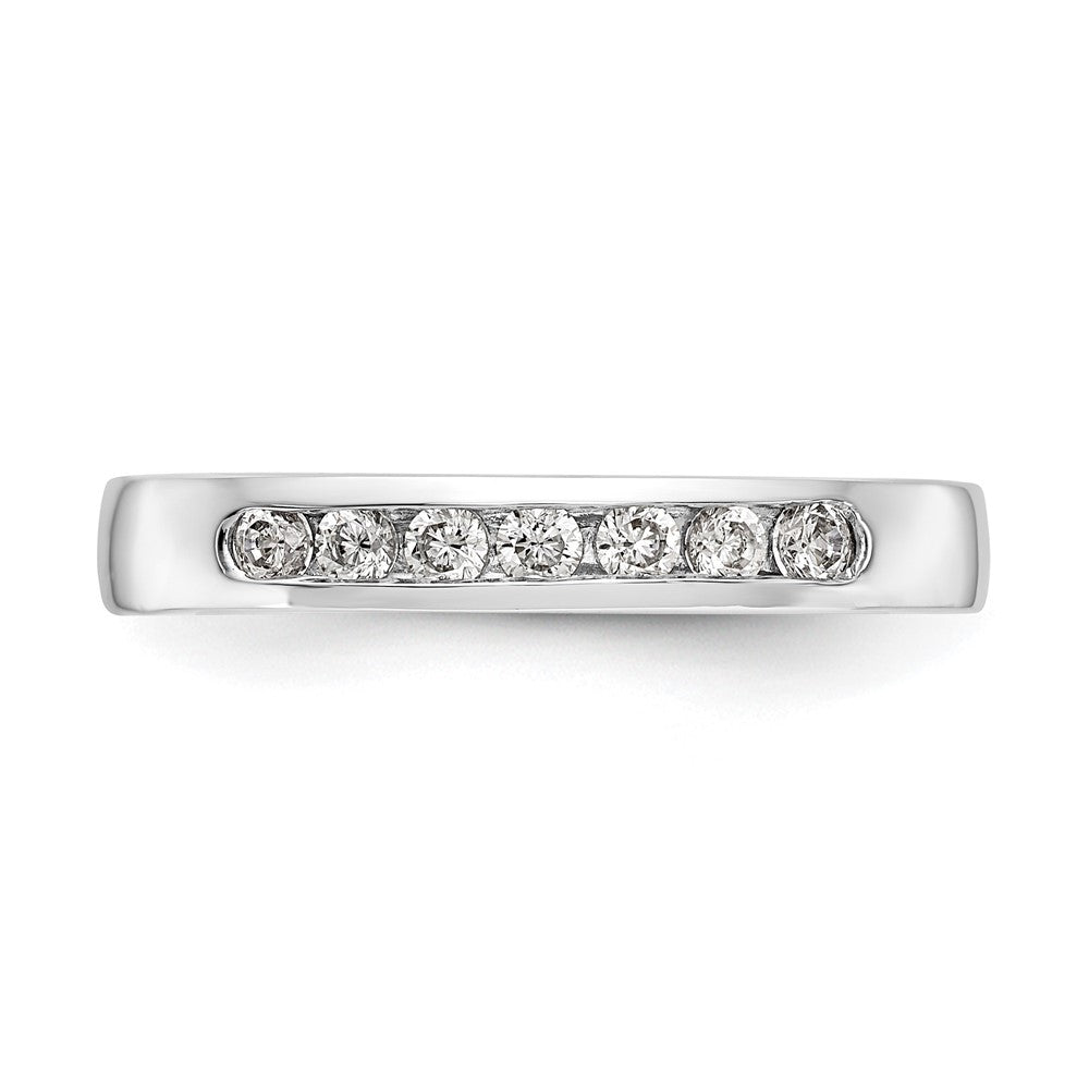 14k White Gold 7-Stone 1/4 carat Round Diamond Complete Channel Band