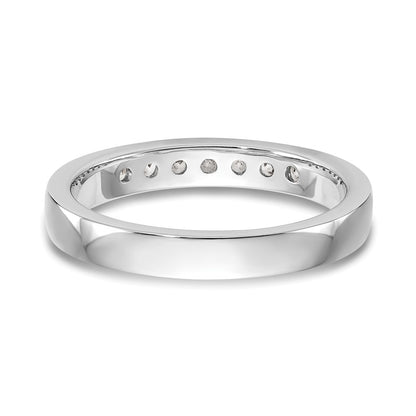 14k White Gold 7-Stone 1/4 carat Round Diamond Complete Channel Band