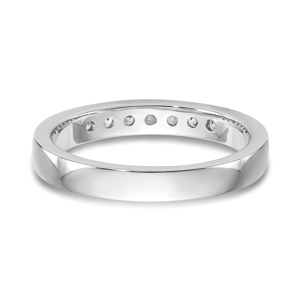 14K White Gold 7-Stone Real Diamond Channel Band