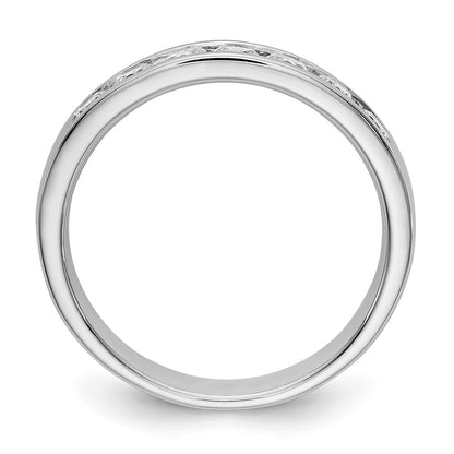14K White Gold 7 Stone Diamond Channel Band