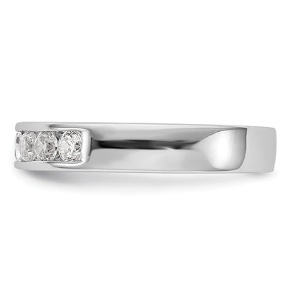 14K White Gold 7 Stone Diamond Channel Band