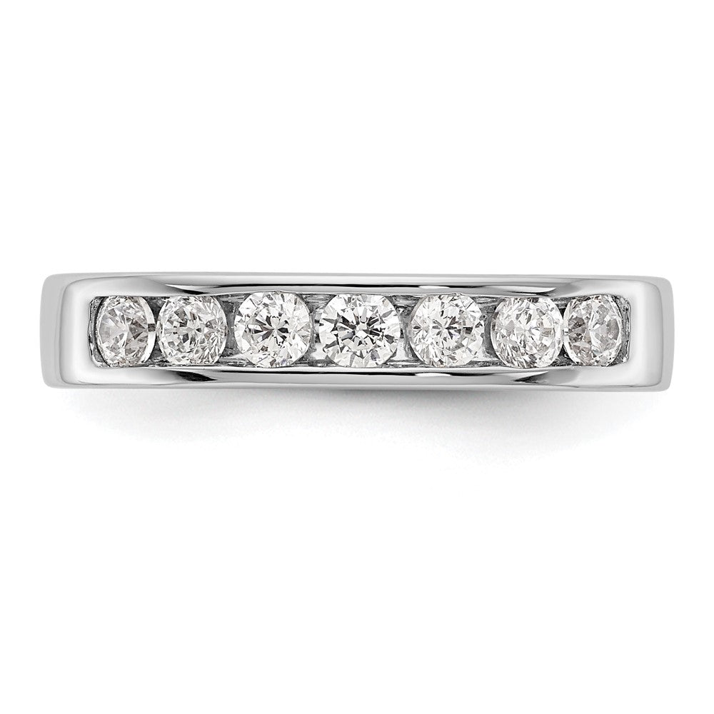 14K White Gold 7 Stone Diamond Channel Band