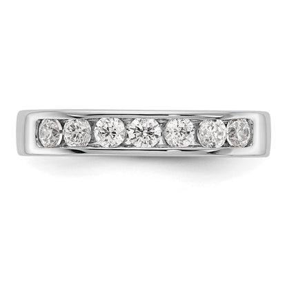 14k White Gold 7-Stone 1/2 carat Round Diamond Complete Channel Band