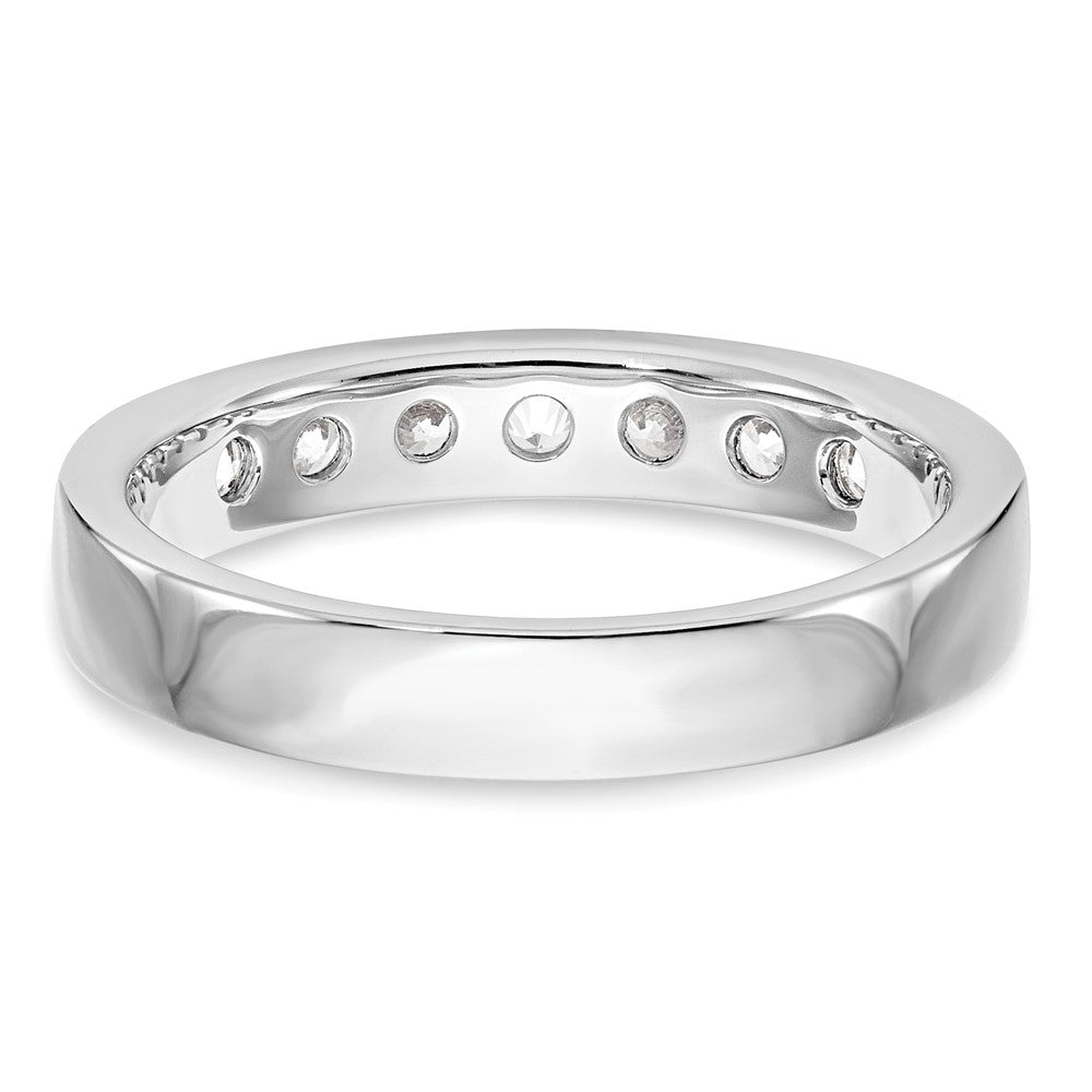 14K White Gold 7 Stone Diamond Channel Band