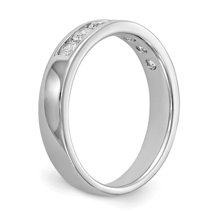 14K White Gold 7 Stone Diamond Channel Band