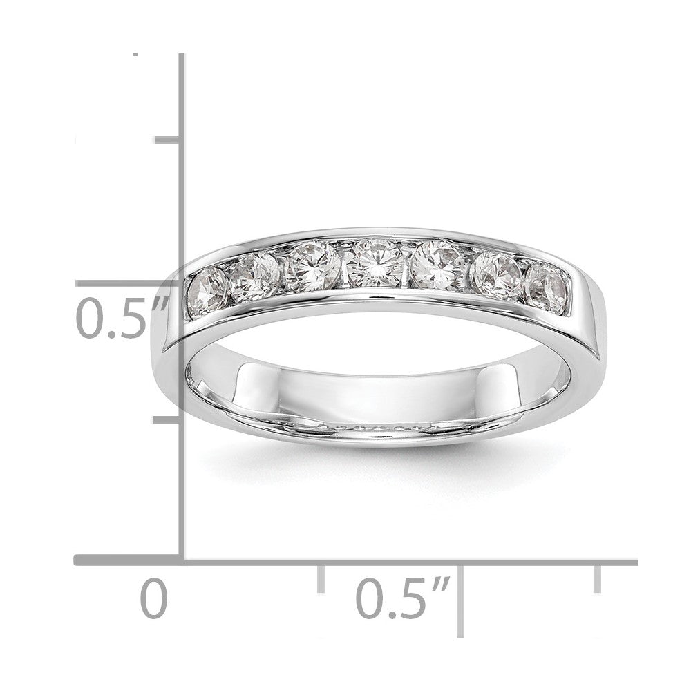 14K White Gold 7 Stone Diamond Channel Band