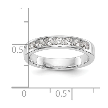 14K White Gold 7 Stone Diamond Channel Band