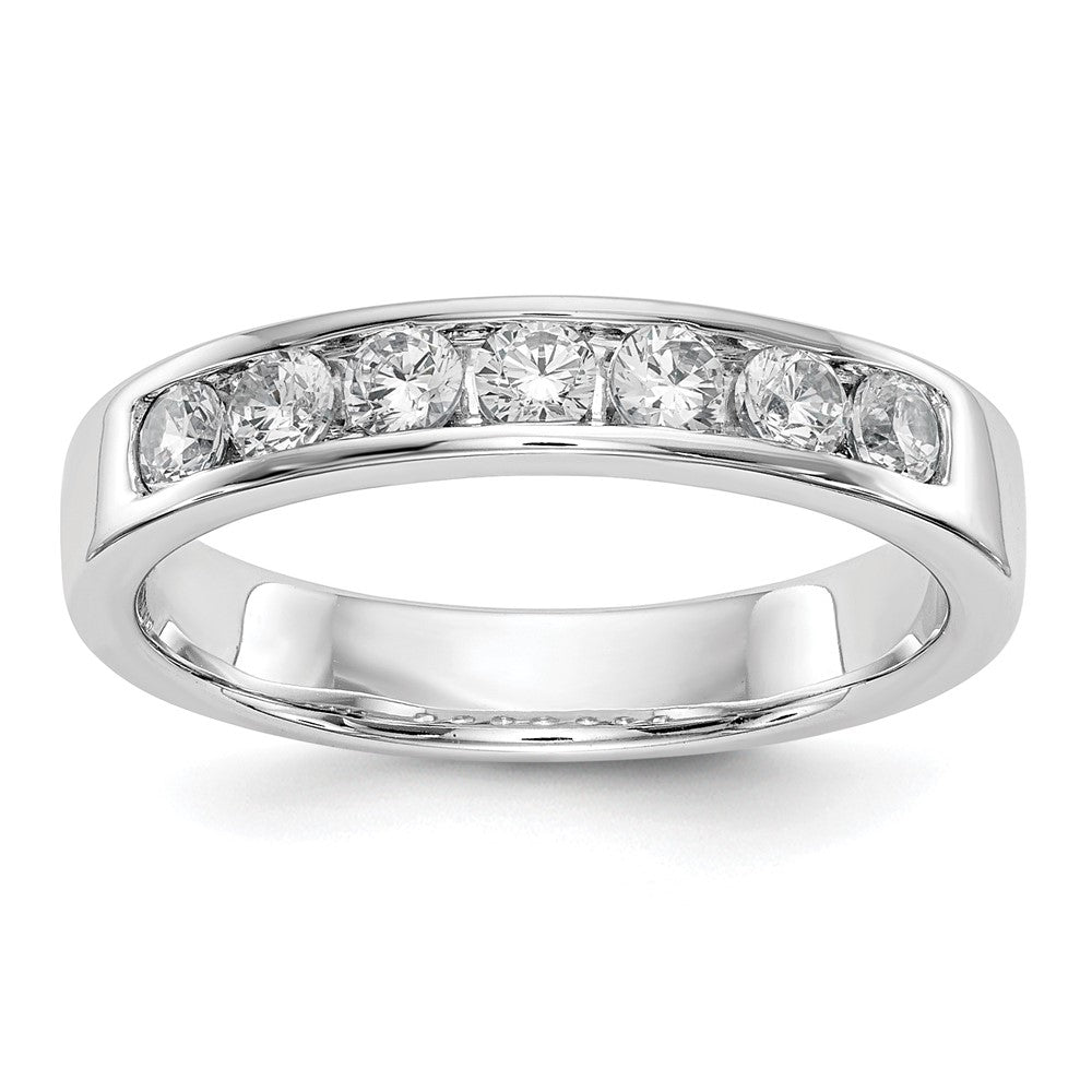 14K White Gold 7 Stone Diamond Channel Band