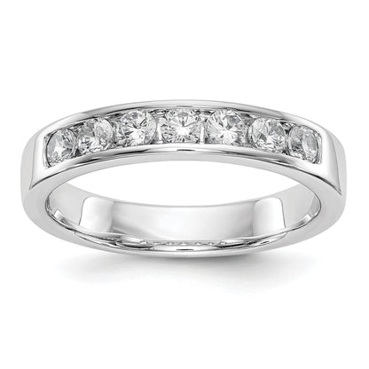 14K White Gold 7 Stone Diamond Channel Band