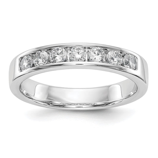 14K White Gold 7 Stone Diamond Channel Band