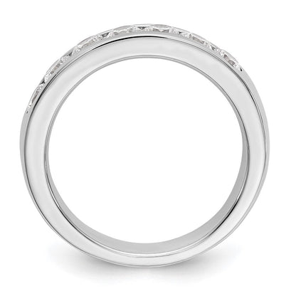 14K White Gold 7-Stone Real Diamond Channel Band